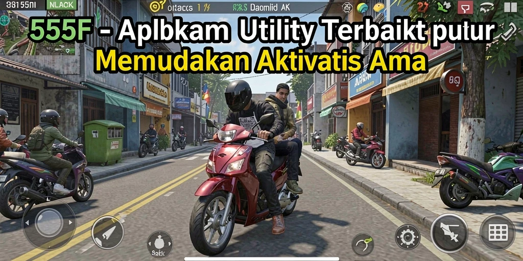 Tampilan antarmuka 555F yang sederhana dan jelas untuk pengguna.