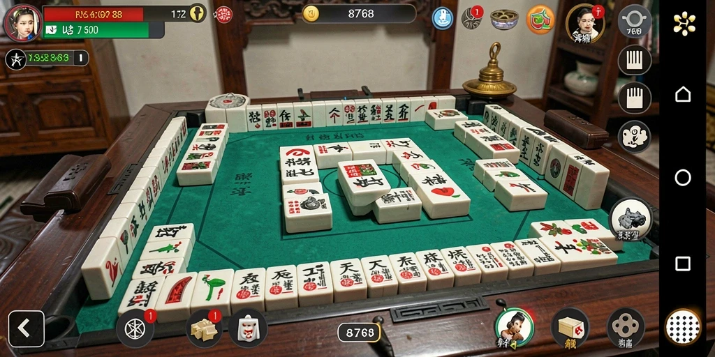 Tampilan gameplay Mahjong yang menarik di 8768.