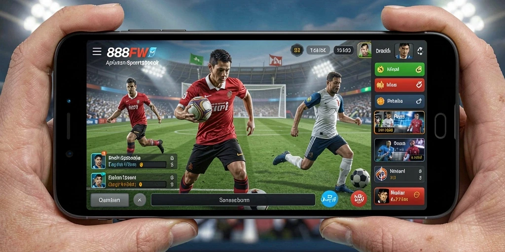 Tampilan gameplay menarik dari aplikasi Sportsbook 888FW.