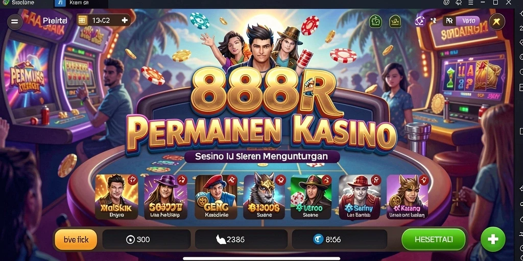 Tampilan grafis menarik dari gameplay kasino di 888R.