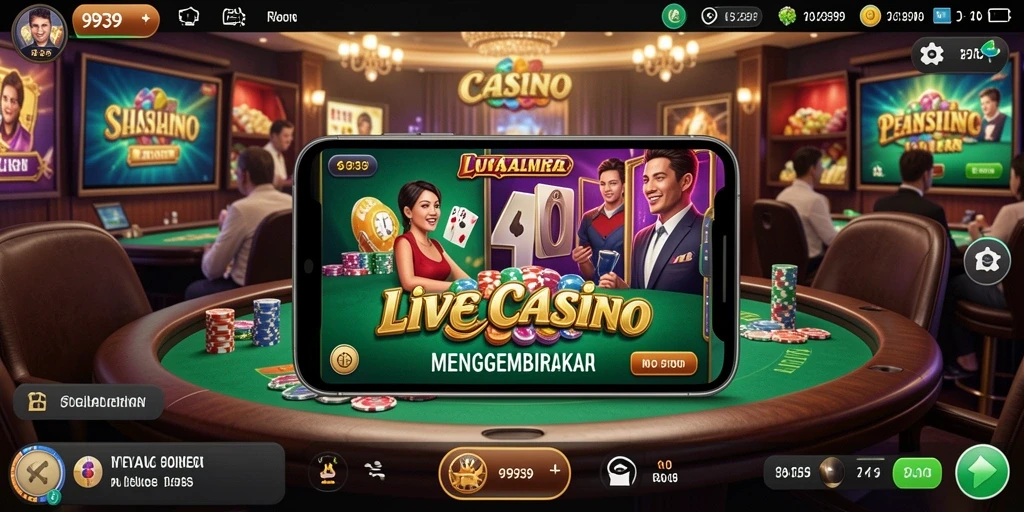 Screenshot gameplay 9939 menampilkan dealer langsung di meja kasino.