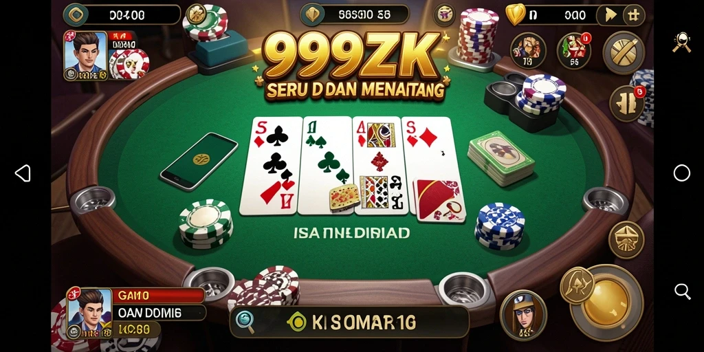 Tampilan gameplay menarik dalam game Domino 999ZK.
