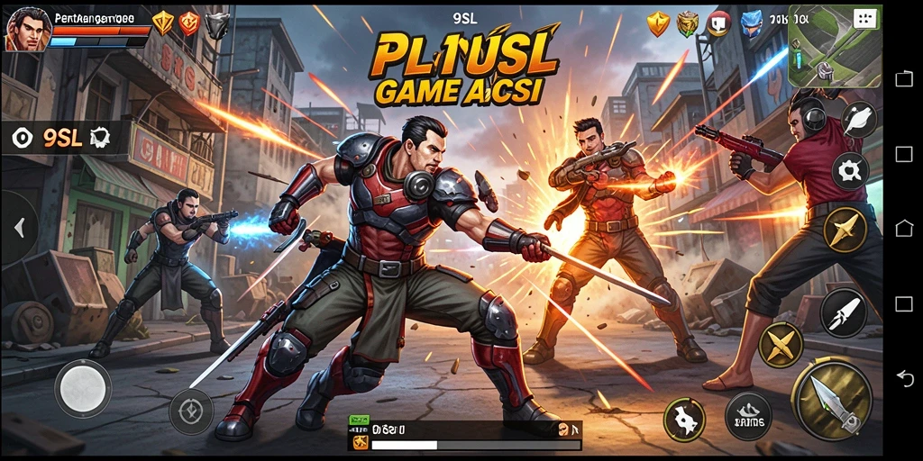 Tampilan gameplay aksi 9SL yang mendebarkan dan penuh tantangan.