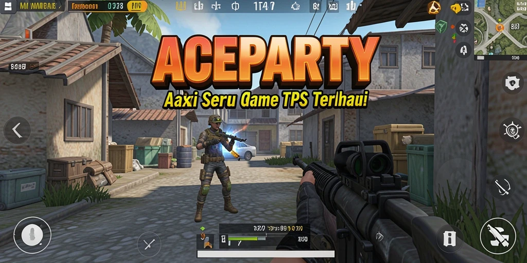 Tangkapan layar gameplay intens dari ACEPARTY, menunjukkan aksi seru dalam pertempuran TPS.