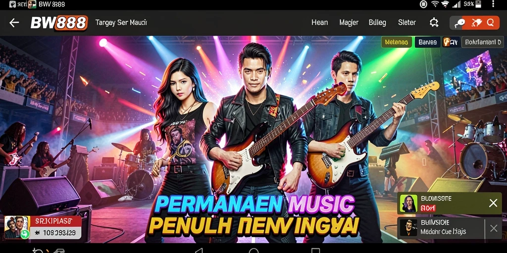 Screenshot utama BW888 menampilkan gameplay musik yang seru dan interaktif.