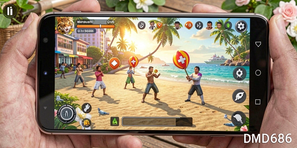 Tampilan gameplay DMD686 yang menarik dan menghibur.