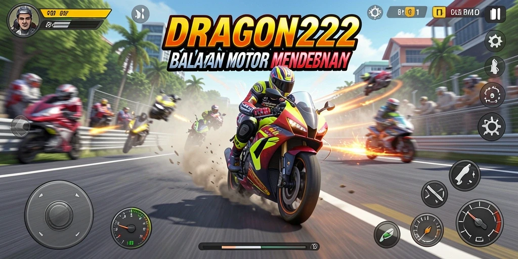 Tampilan aksi balapan motor yang seru di DRAGON222.