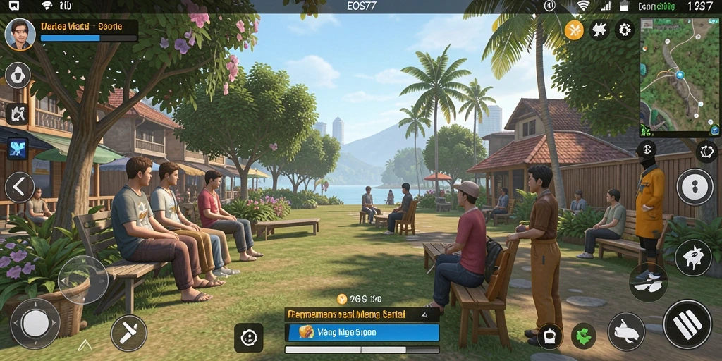 Tangkapan layar gameplay EOS77 yang menyenangkan dan interaktif.