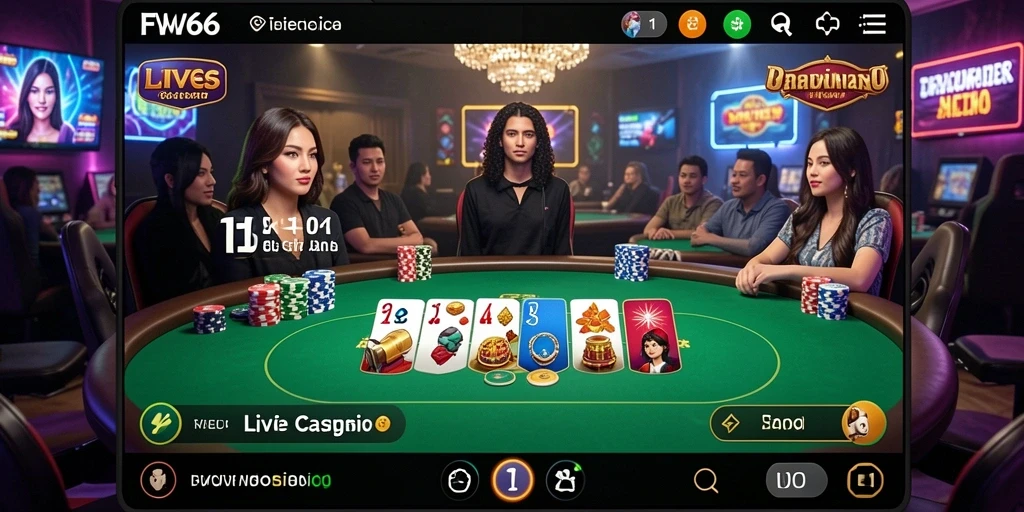 Tampilan gameplay FW66 yang mendebarkan di Live Casino.