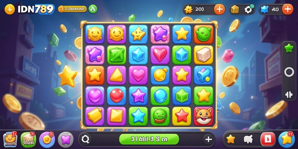 Tangkapan layar gameplay IDN789 yang penuh warna dan mendebarkan.