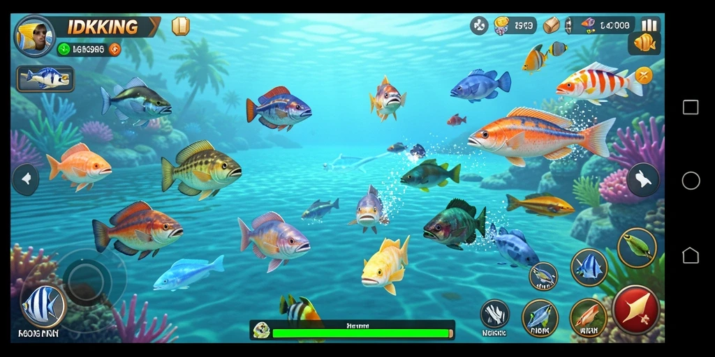 Tampilan gameplay IDRKING yang menarik saat menembak ikan.