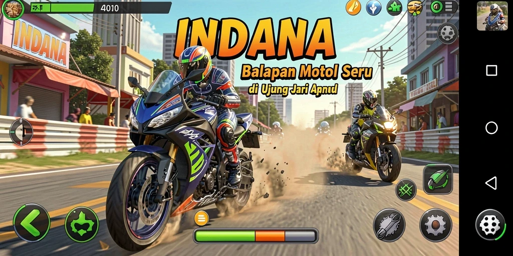 Gameplay balapan motor yang mendebarkan dan realistis.