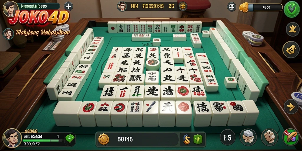 Tampilan gameplay JOKO4D yang menampilkan suasana permainan Mahjong.