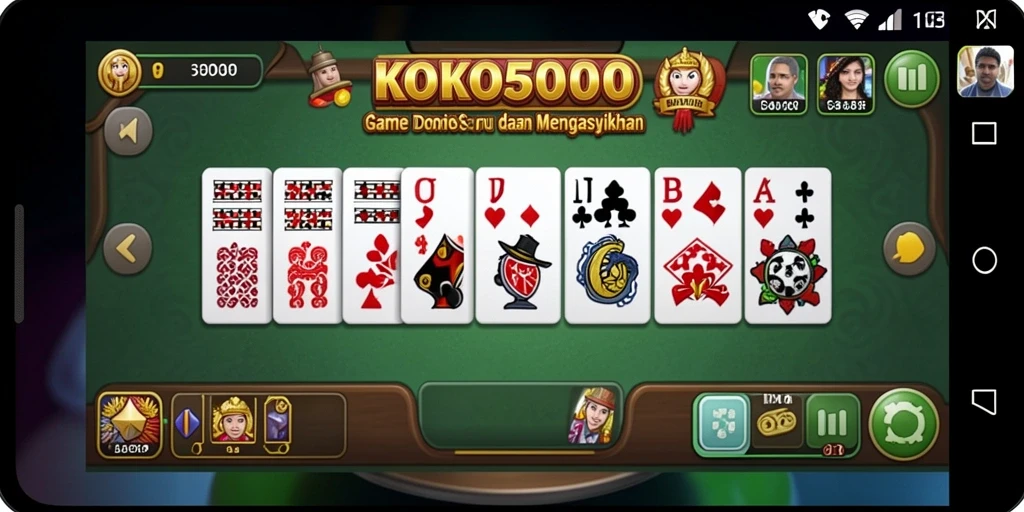 Tampilan gameplay seru KOKO5000 dengan suasana permainan Domino.