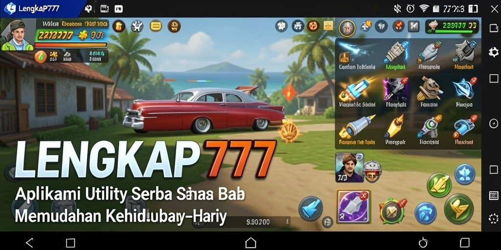 Tampilan antarmuka LENGKAP777 yang user-friendly untuk aplikasi Utility.