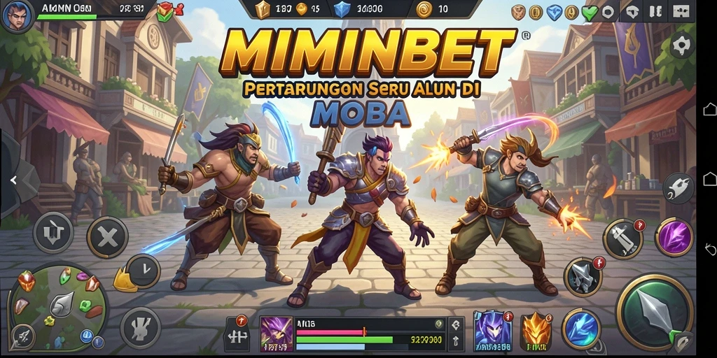 Pertarungan seru dalam game MOBA MIMINBET dengan grafis memukau.