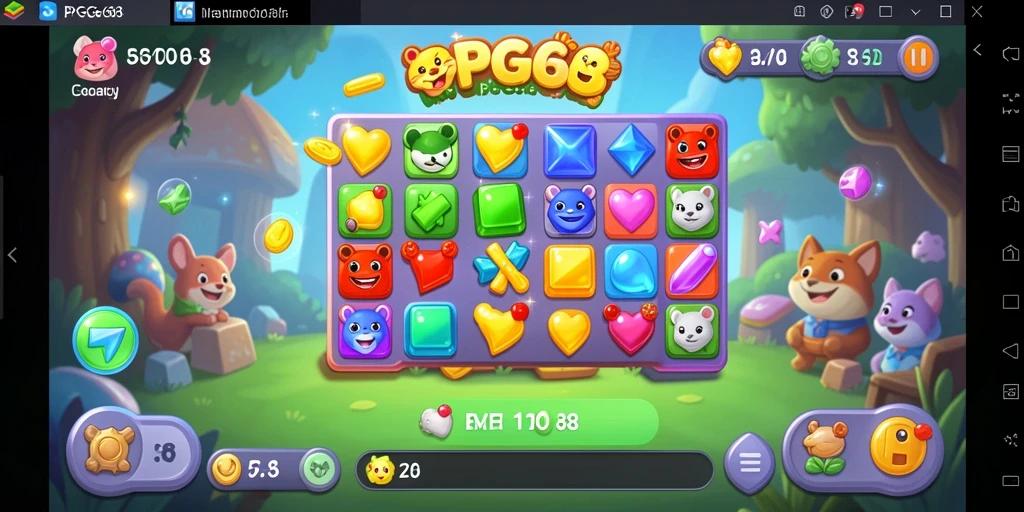 Screenshot menunjukkan momen seru bermain PGG68 Match-3.