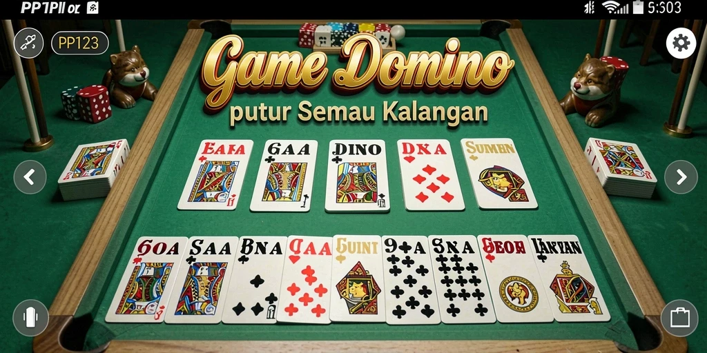 Tampilan gameplay seru PP123 dengan aksi domino mendebarkan.