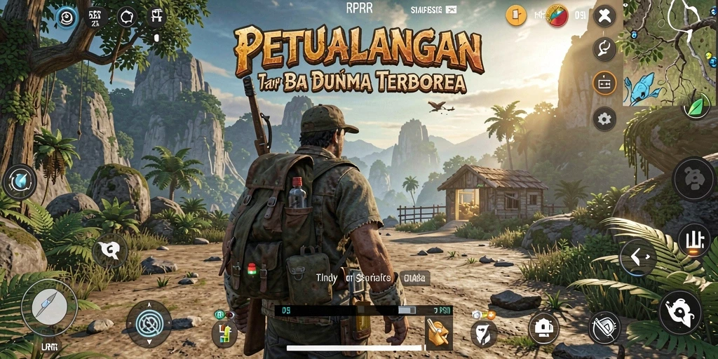Tampilan gameplay RPRR yang menakjubkan dengan dunia terbuka yang luas.