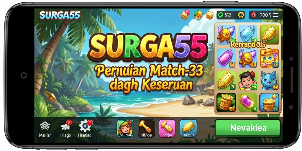 Tampilan menarik saat mencocokkan permata berwarna-warni di SURGA55.