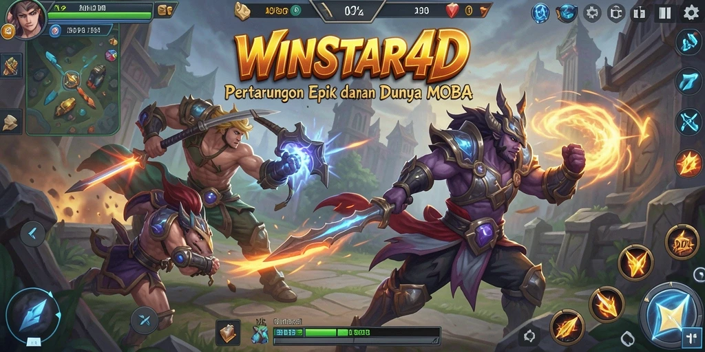 Tangkapan layar menampilkan intensitas pertarungan seru dalam <strong>WINSTAR4D</strong>.